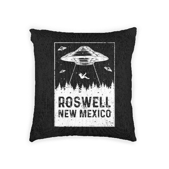 Roswell New Mexico UFO Alien Woven Pillows