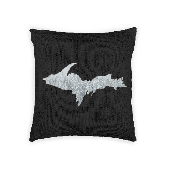 Upper Peninsula Snow 906 Yooper Woven Pillows
