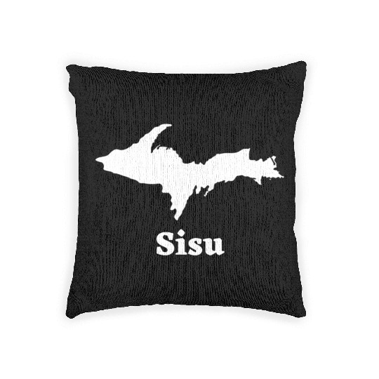 Sisu Upper Peninsula Michigan Yooper U.P. 906 Woven Pillows