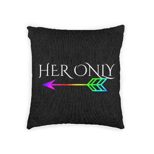 Cute Gay Couple Lesbian Valentines Day T Her Only Woven Pillows