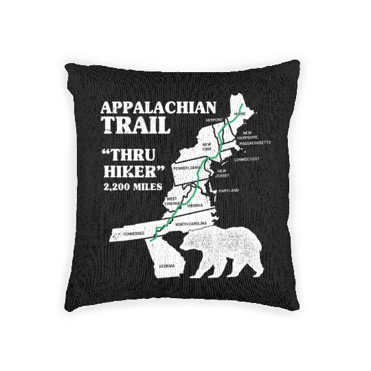 Thruh Hiker, Appalachian Trail - US Trail Woven Pillows