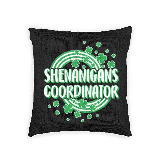 St. Patricks Day Woven Pillows, Shenanigans Coordinator,