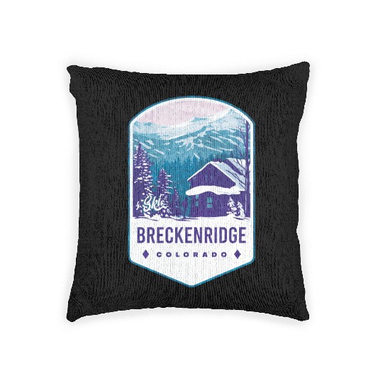Breckenridge Colorado Ski Badge Woven Pillows