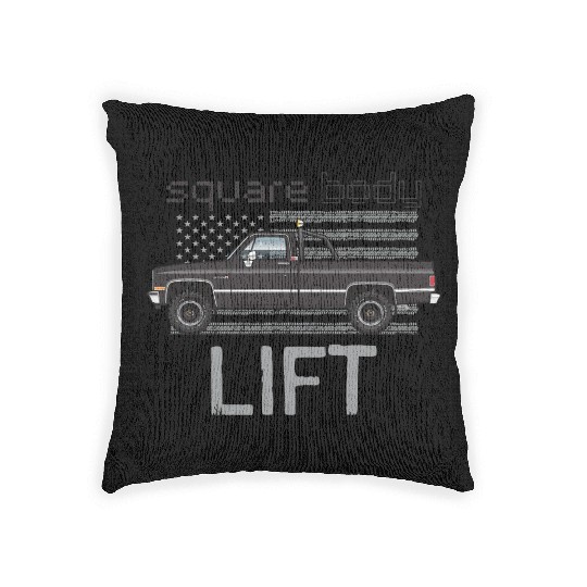 Square Body Lift Black Woven Pillows