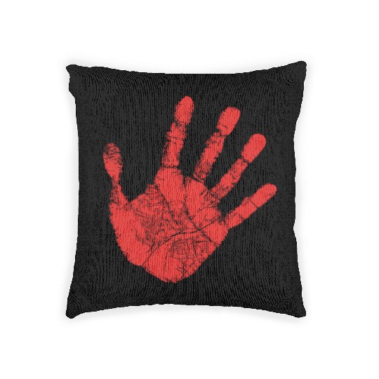 Red Hand - Supporter of MMIW Woven Pillows