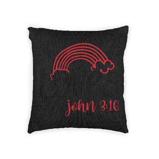 Loved john 3 16 Valentine Day Bible Verse Text Art Woven Pillows