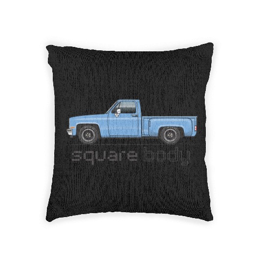 Square Body Light Blue Woven Pillows