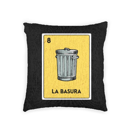 Mexican Lottery Bingo Game Card Fan La Basura Woven Pillows