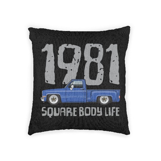 1981 Square Body Life Bright Blue Woven Pillows