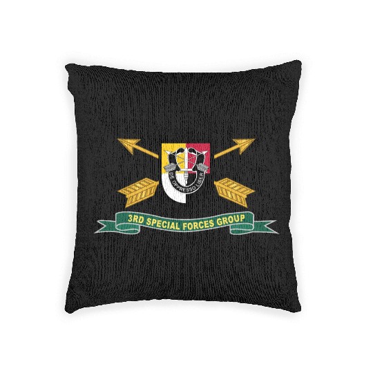 Army 3rd Special Forces Group Flash w Br Ribbon Woven Pillows