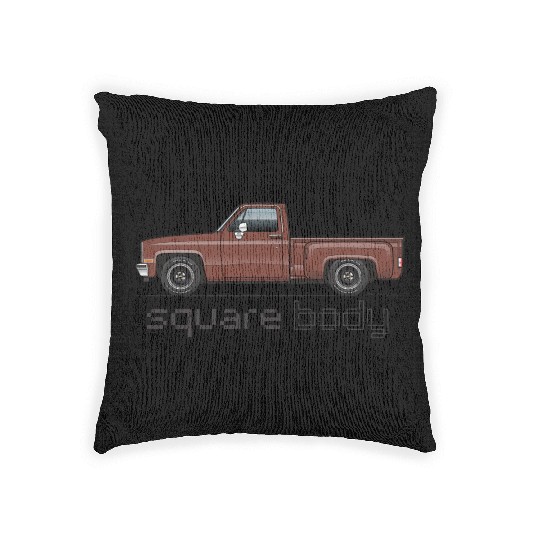 Square Body Dark Brown Woven Pillows