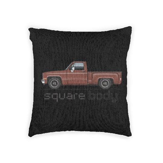 Square Body Dark Brown Woven Pillows