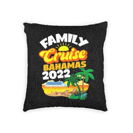 Family Cruise Bahamas Men Women Boys Girls Sailing Woven Pillows