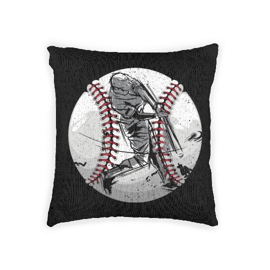 Baseball Player Coach Bat And Ball Pitcher Catcher Woven Pillows