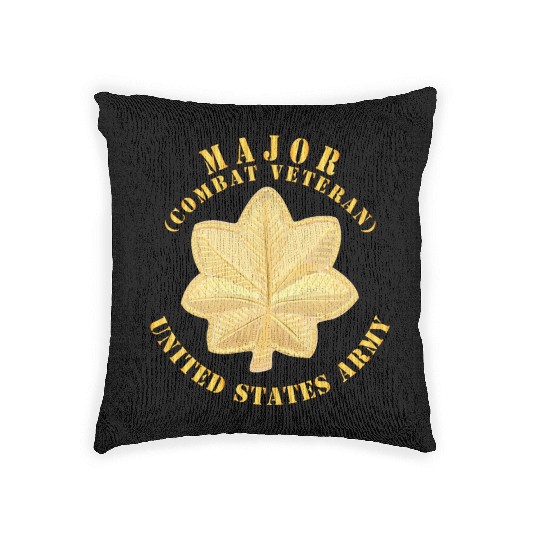 Army Major MAJ Combat Veteran V1 Woven Pillows