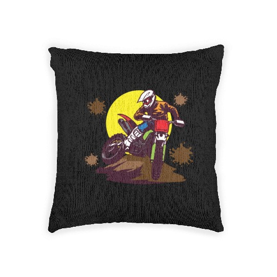 Dirt Bike Dirt Bike Riding Motocross Dirt Biking Woven Pillows