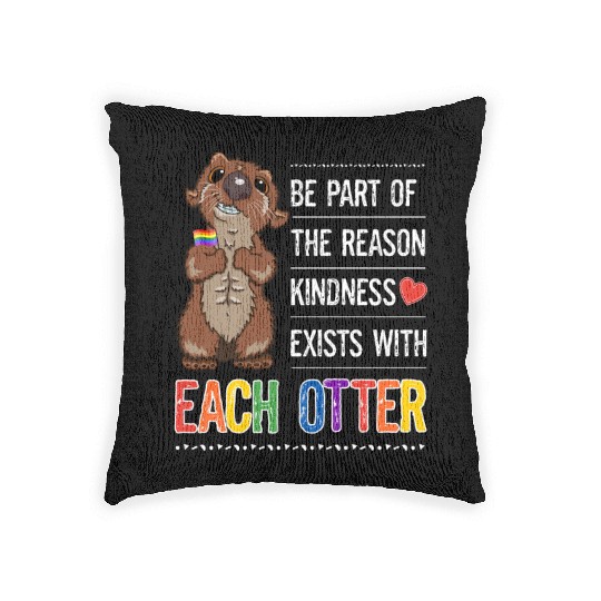 Orlando Red Woven Pillows Gay Pride Kindness Gay Otter