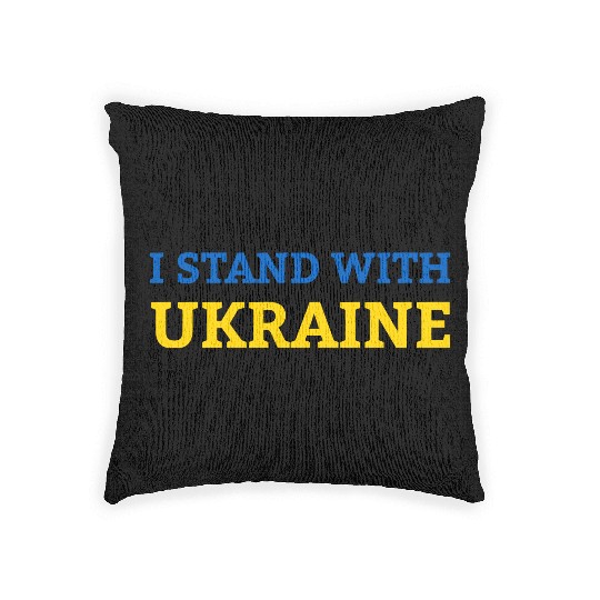 "I stand with Ukraine" Support & Solidarity Woven Pillows