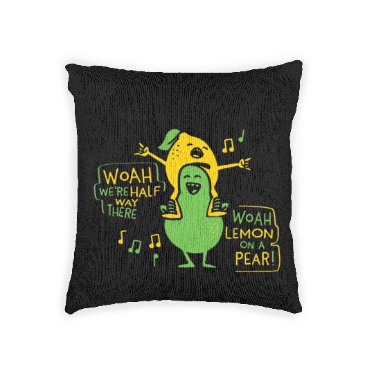 Lemon On A Pear Funny Meme Lemon On A Pear Teacher Woven Pillows