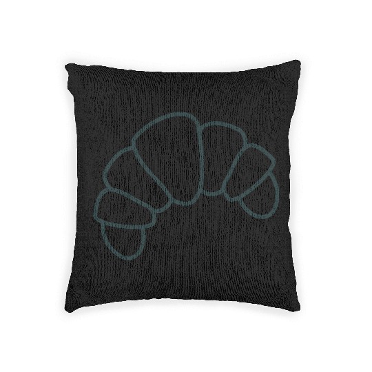Irregular croissant outline cute food Woven Pillows