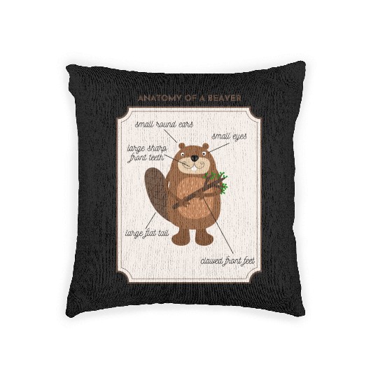 Anatomy of a Beaver Woven Pillows
