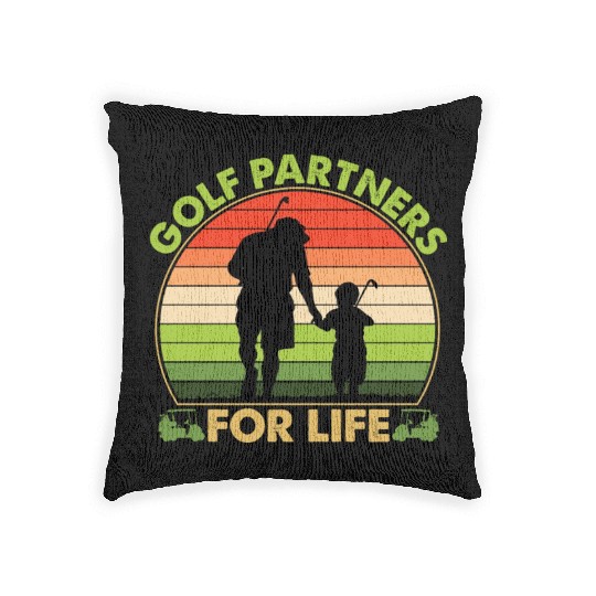Golf Partners For Life Dad And Son Fathers Day Woven Pillows