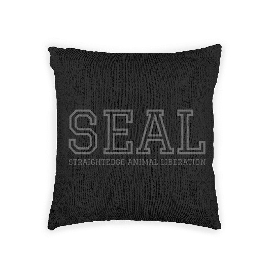 SEAL Straight Edge Animal Liberation (dark gray) Woven Pillows