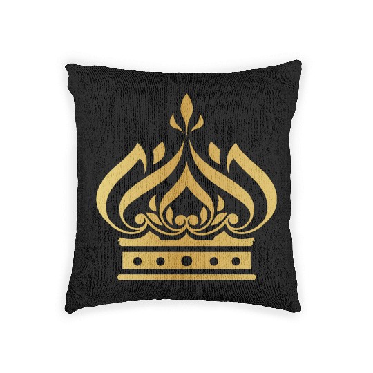 Golden crown king vip gold vector image logo Woven Pillows