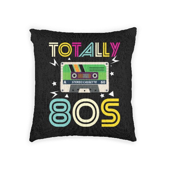 Totally 80s Retro Music Cassette Tape Woven Pillows