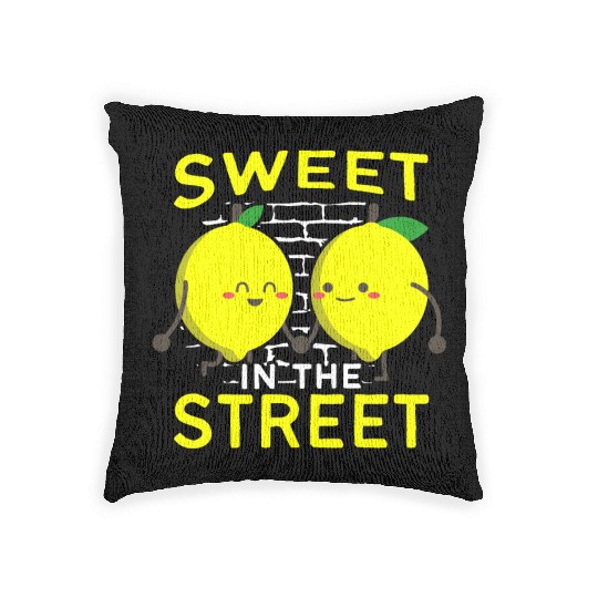 Sweet In The Street Sell Lemonade Funny Lemon Woven Pillows