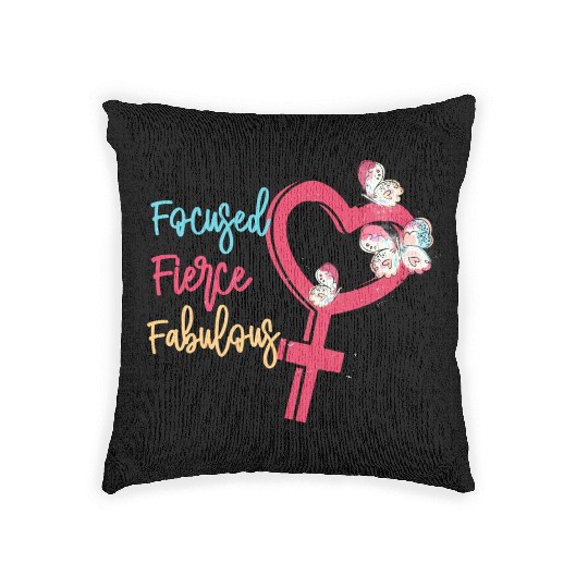 Focused Fierce Fabulous sublimation Woven Pillows