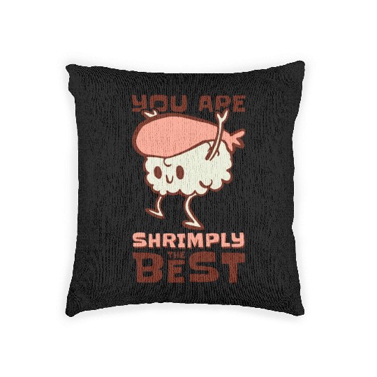 Asian Food Sushi Shrimp Food Sushi Lover Woven Pillows