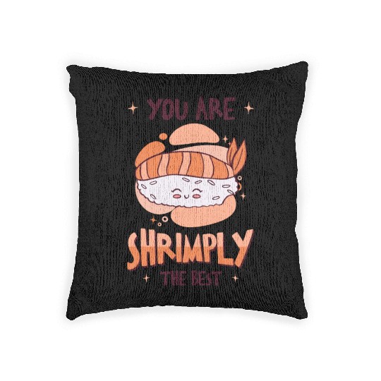 Asian Food Sushi Shrimp Food Sushi Lover Woven Pillows