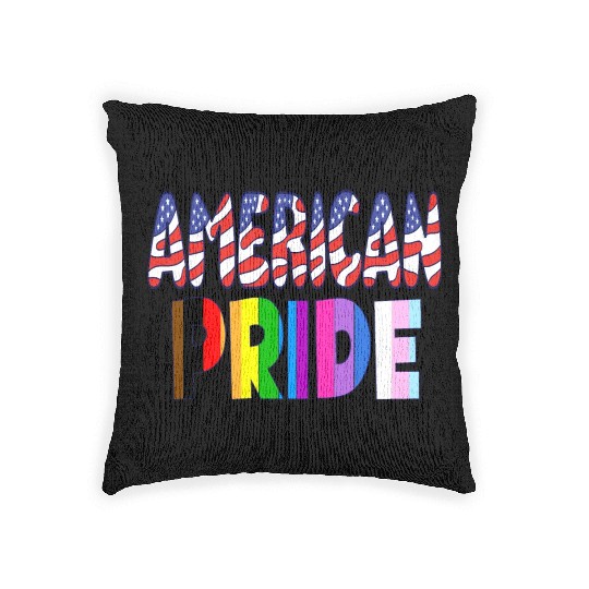 American Pride - LGBTQ+ America Pride Month July 4 Woven Pillows