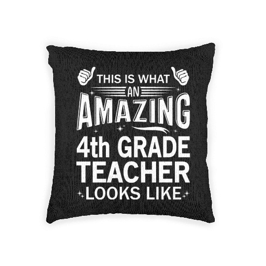 Amazing 4th Grade Teacher Woven Pillows