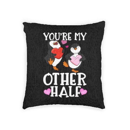 You're My Other Half Penguin Woven Pillows