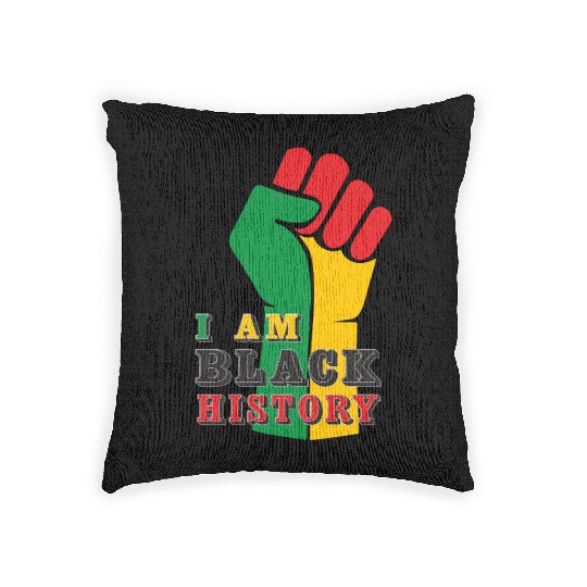 I Am Black History, Juneteenth, Freedom Day Woven Pillows