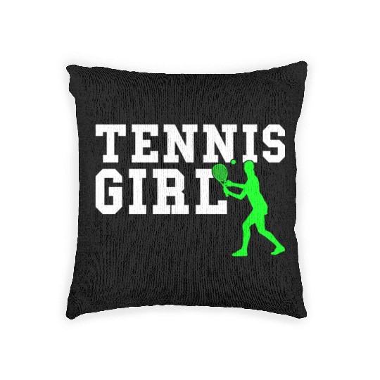 tennis girl Woven Pillows