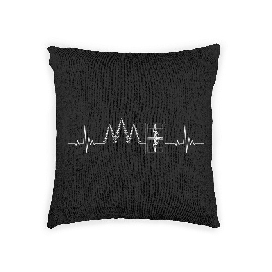Spruce Tree Heartbeat Design for Black Forest Fans Woven Pillows