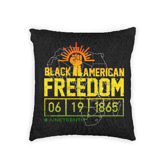 Black American Freedom Black History Juneteenth Woven Pillows