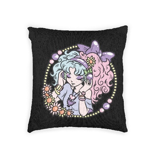 Pastel Goth Girl Woven Pillows
