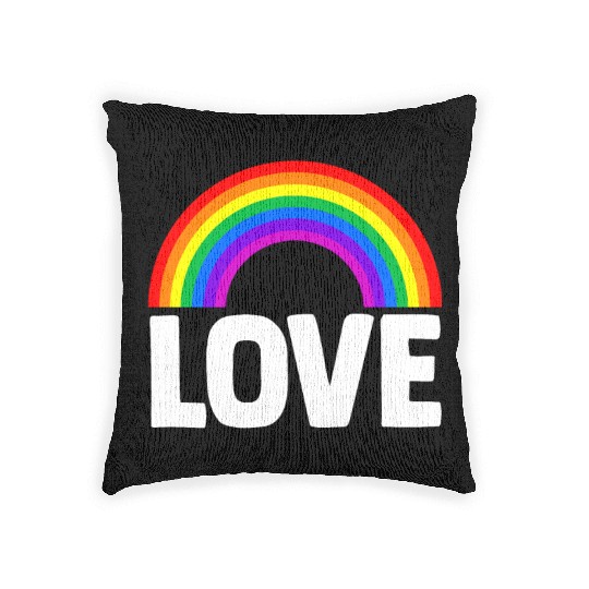 Love Rainbow Kindness Gay Pride LGBTQ Woven Pillows