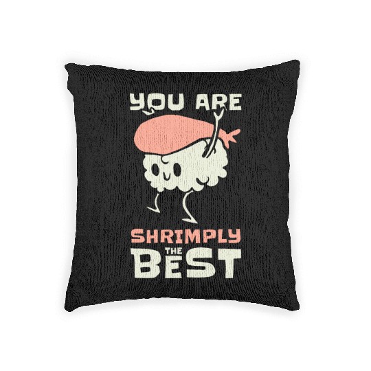 Asian Food Sushi Shrimp Food Sushi Lover Woven Pillows
