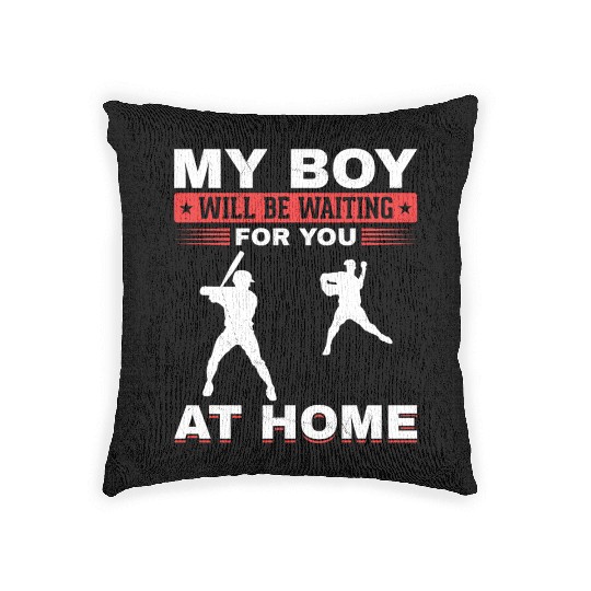 Son Baseball Catcher Pitcher Batter Dad Mom Woven Pillows