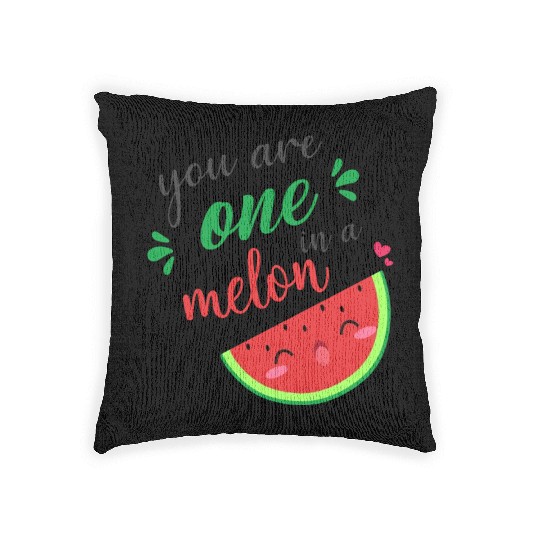 you are one in a melon- cute watermelon Woven Pillows