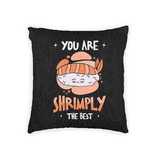 Asian Food Sushi Shrimp Food Sushi Lover Woven Pillows