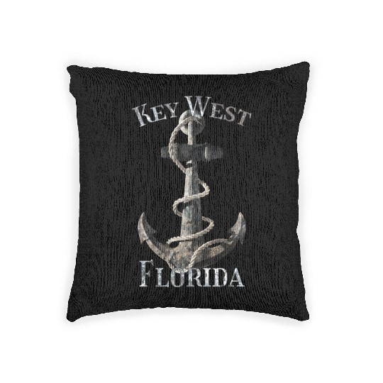 Key West Florida Nautical Anchor Sailing Woven Pillows