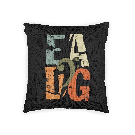 Bass Guitar Player Eadg Bass Clef For Bassist Woven Pillows