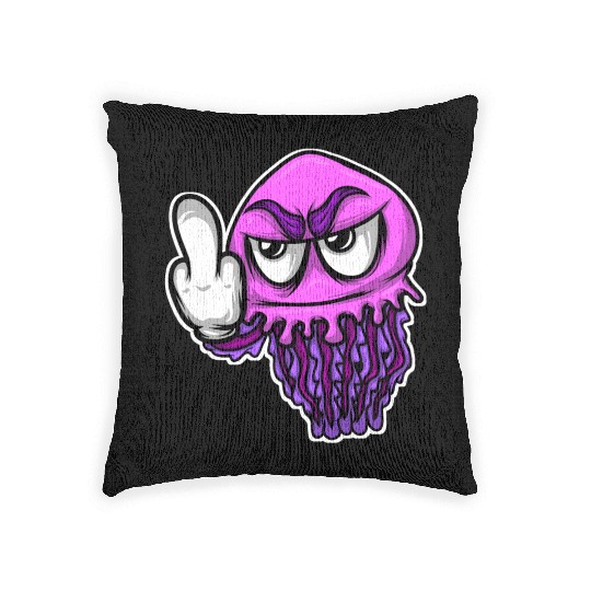 Jelly Fish Middle Finger Jellyfish Woven Pillows