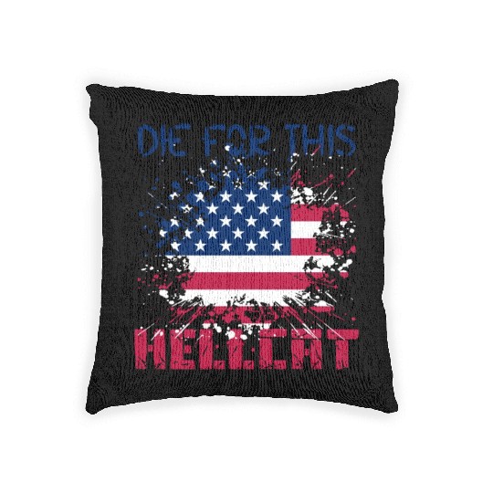 Die For This Hellcat- Vintage US Flag Woven Pillows